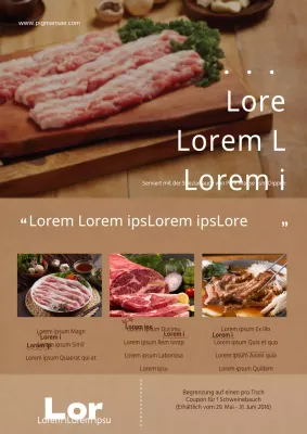 Moderner Restaurant-Flyer in Braun