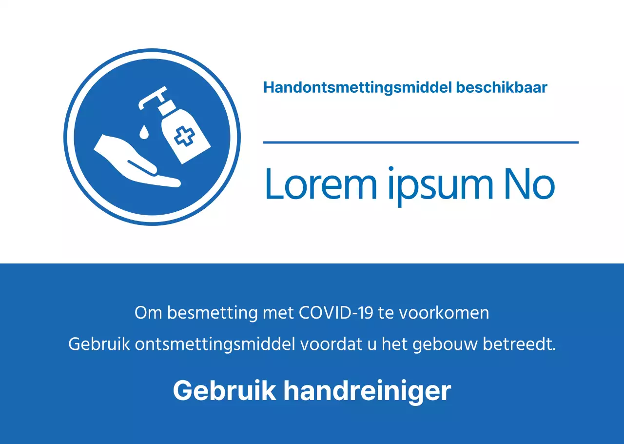 Instructies voor het gebruik van blauwe handontsmettingsmiddelen