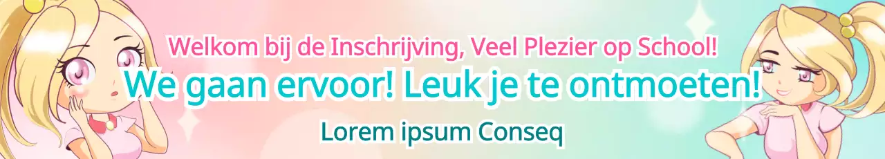 Anime karakter concept in roze en mint