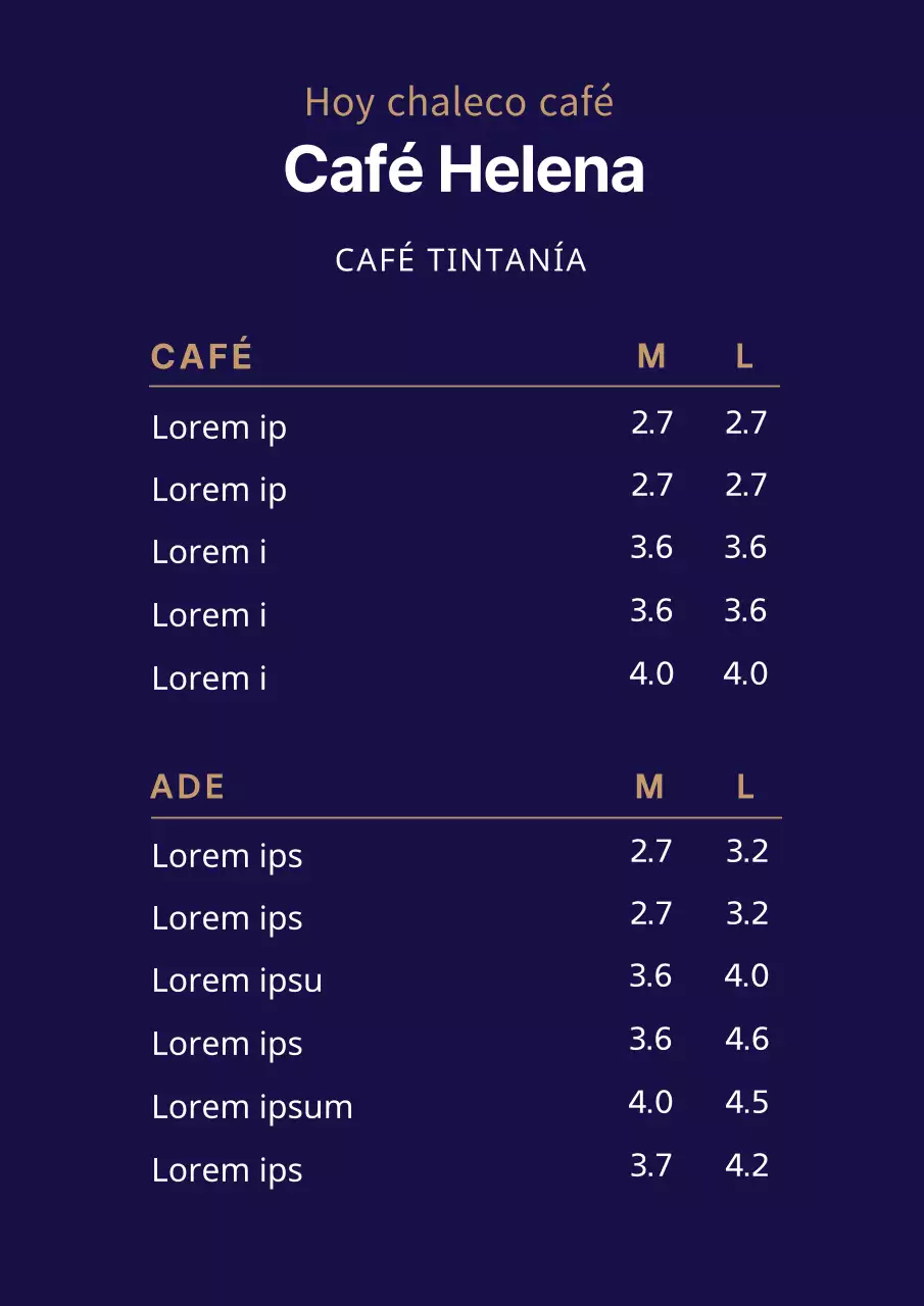 42610_Cafe Tablero de menús