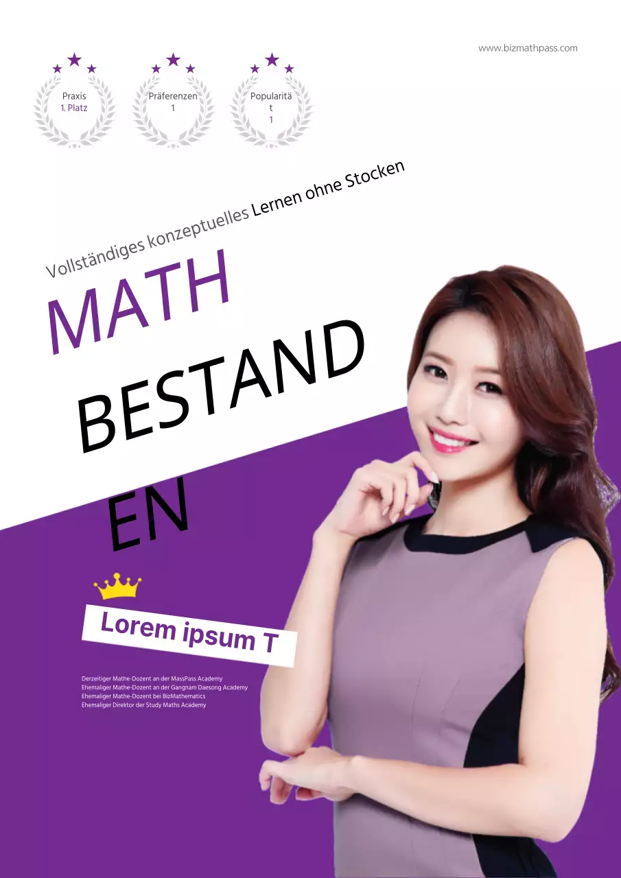 Einfaches Werbeplakat für Mathelehrer in lila