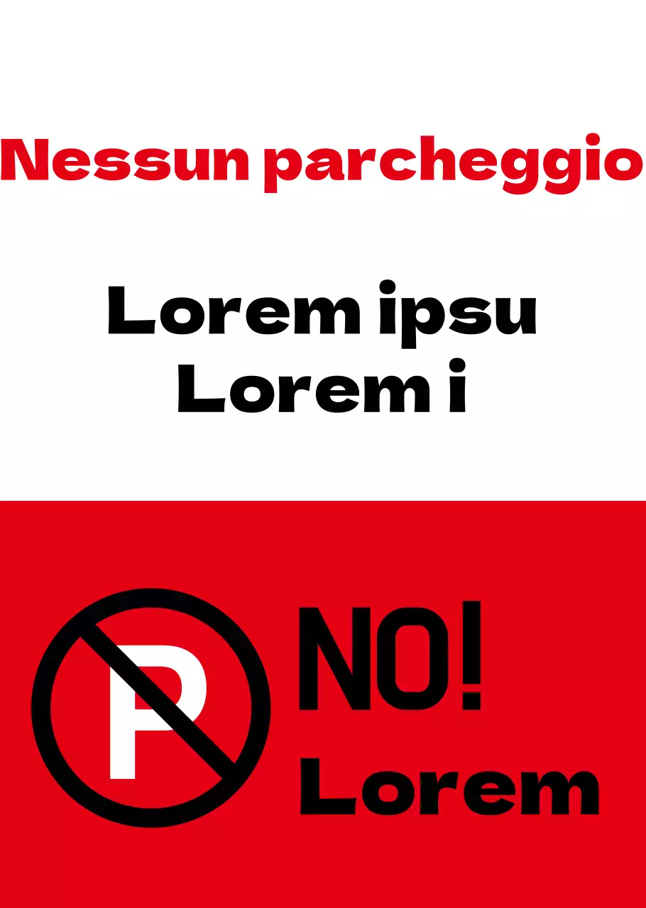 Poster trasparente di avviso di divieto di sosta rosso