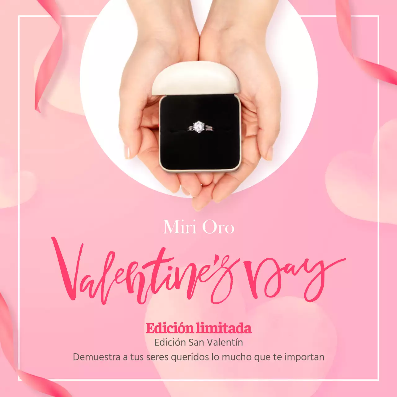 Accesorios de San Valentín en rosa Propuesta de banderola temática del anillo