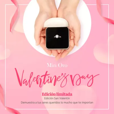 Accesorios de San Valentín en rosa Propuesta de banderola temática del anillo