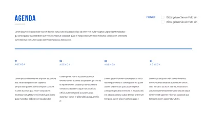 Eine einfache Agenda in Blau