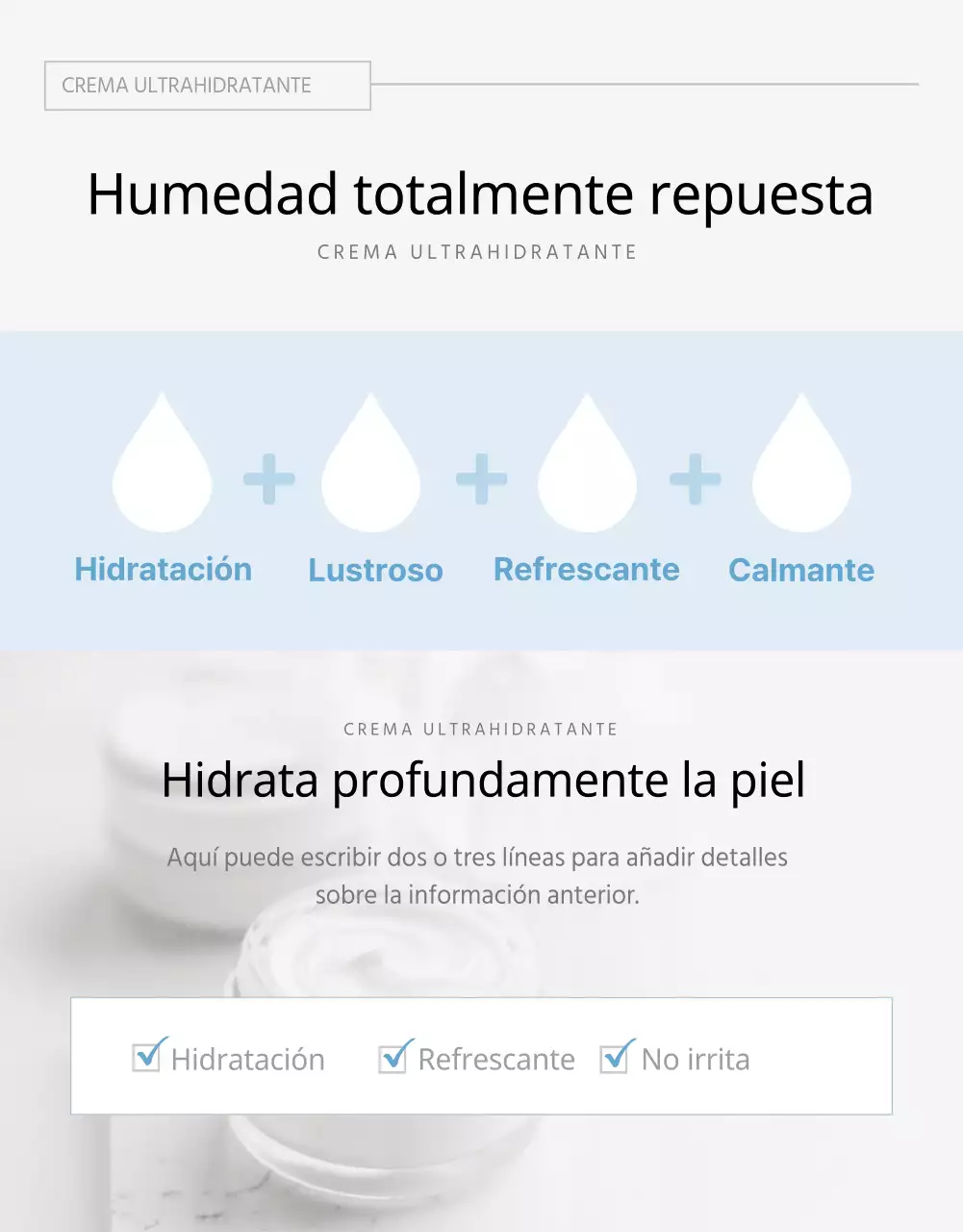 Página detallada de cosméticos