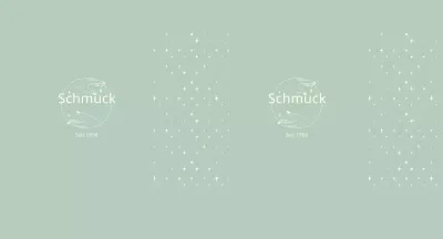 Blauer illustrierter Schmuck mit klaren Linien