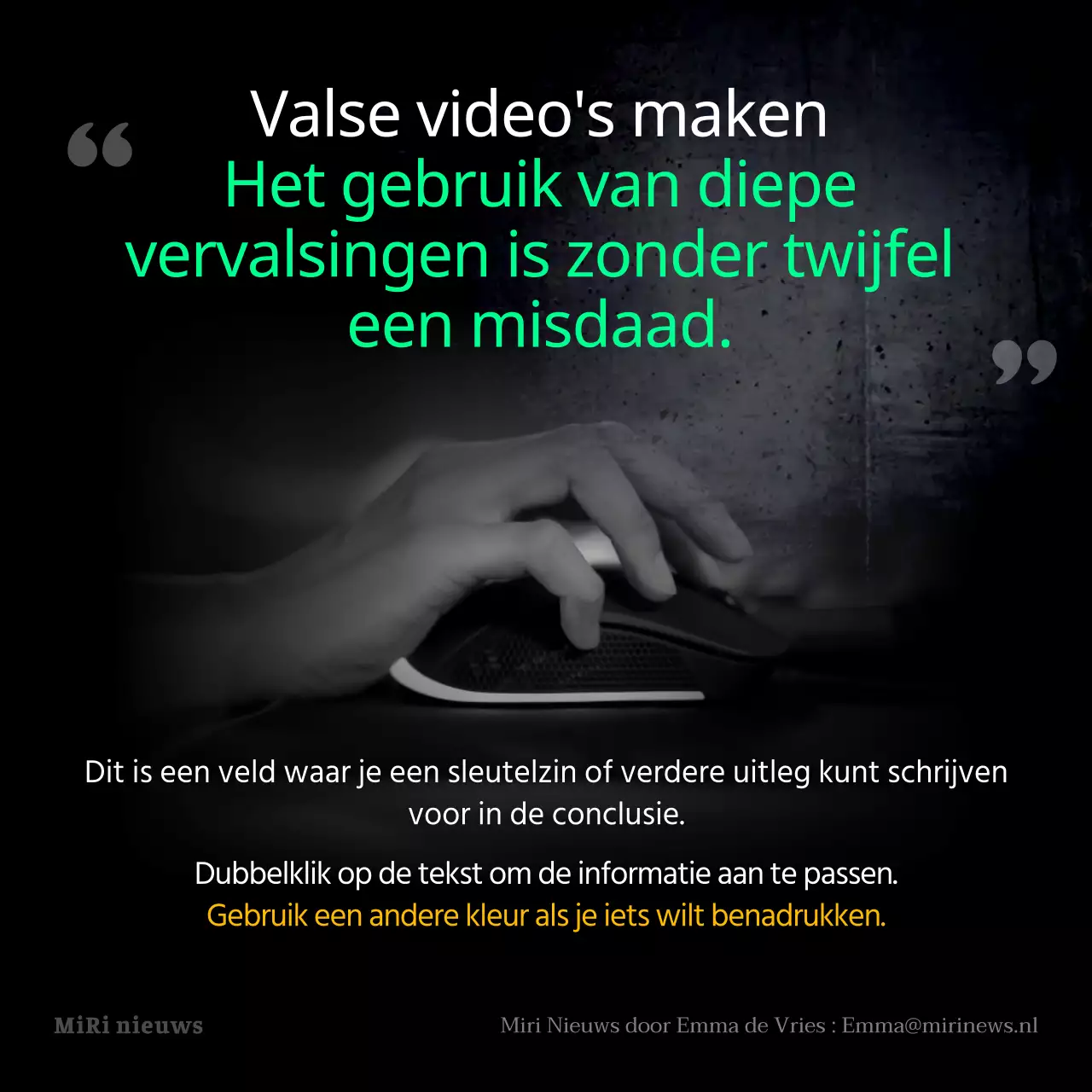 Deepfake misdaad in zwart-wit CardNews