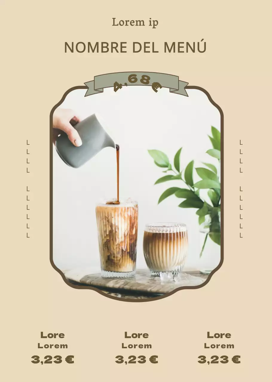 Menú de cafetería de inspiración vintage