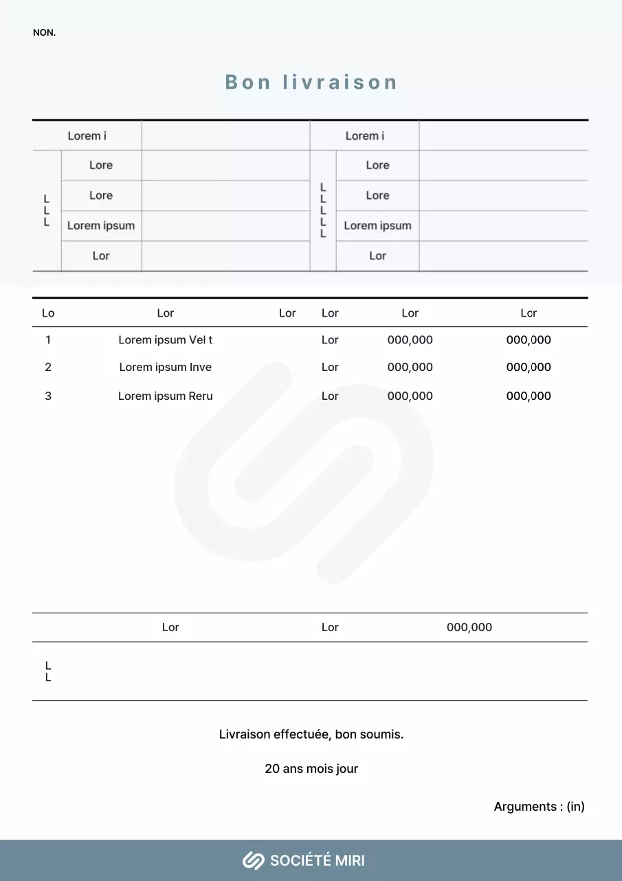 Confirmation de livraison en bleu