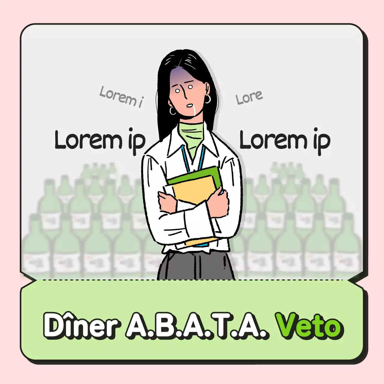 Concept de coupon d'employé de bureau rose et menthe