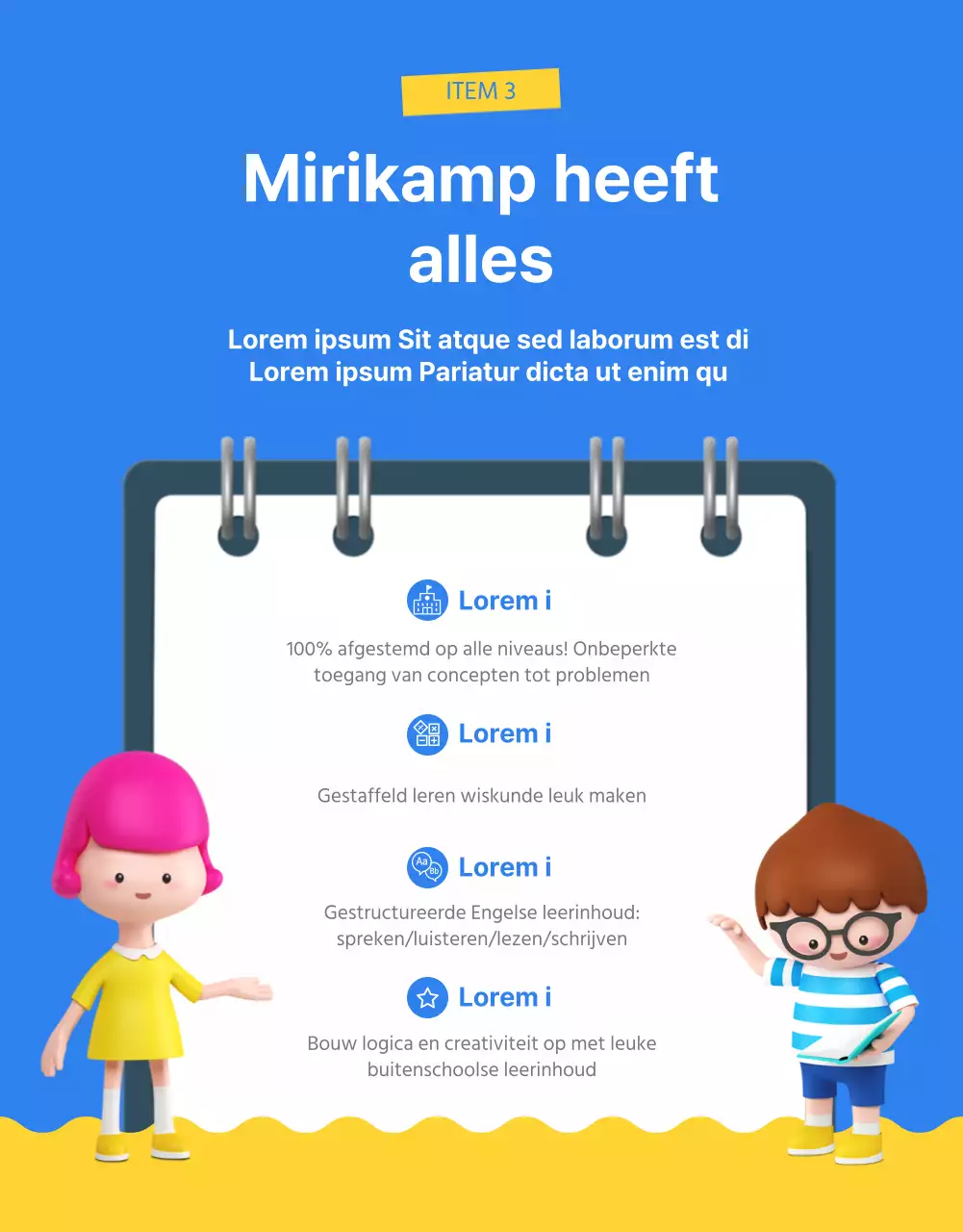 Blauw geel oranje thema basisonderwijs