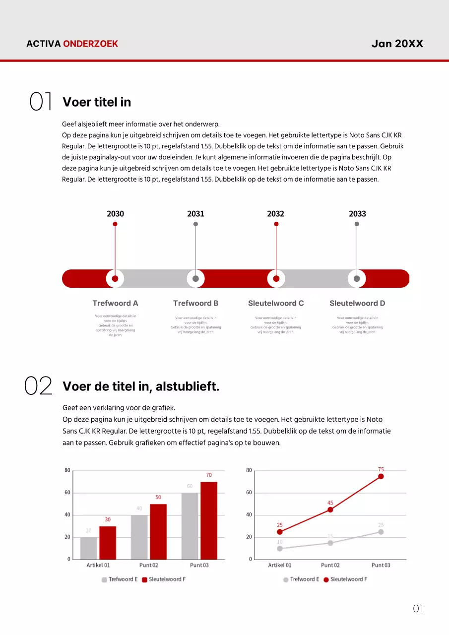 Eenvoudig vet onderzoeksrapport in rood