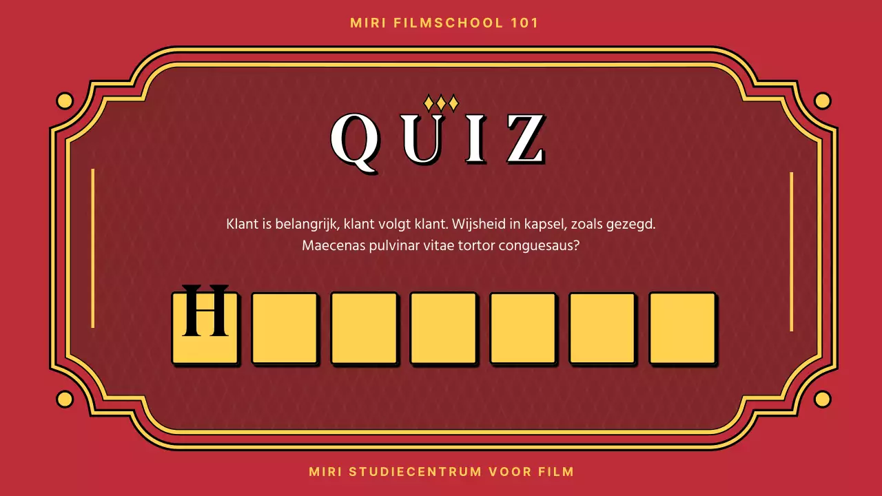 Inleiding tot filmterminologie in het rode en gele theaterconcept