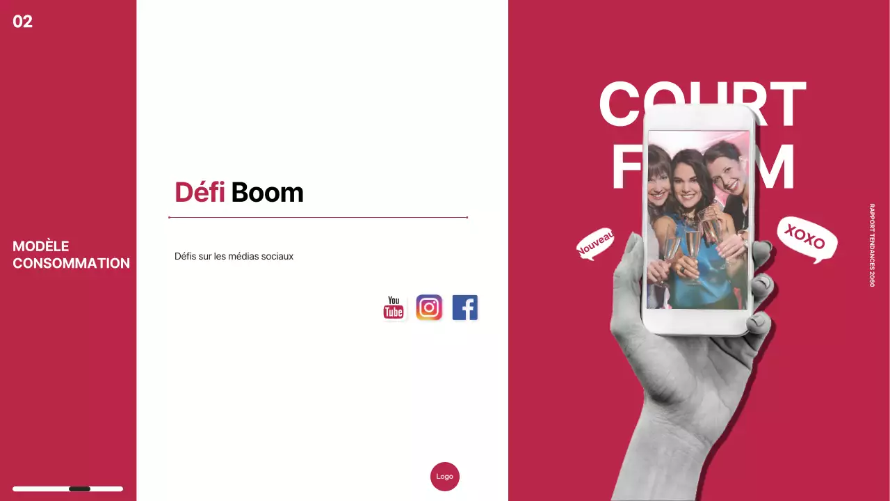 Thème du rapport sur les tendances du marketing avec puce de couleur rose