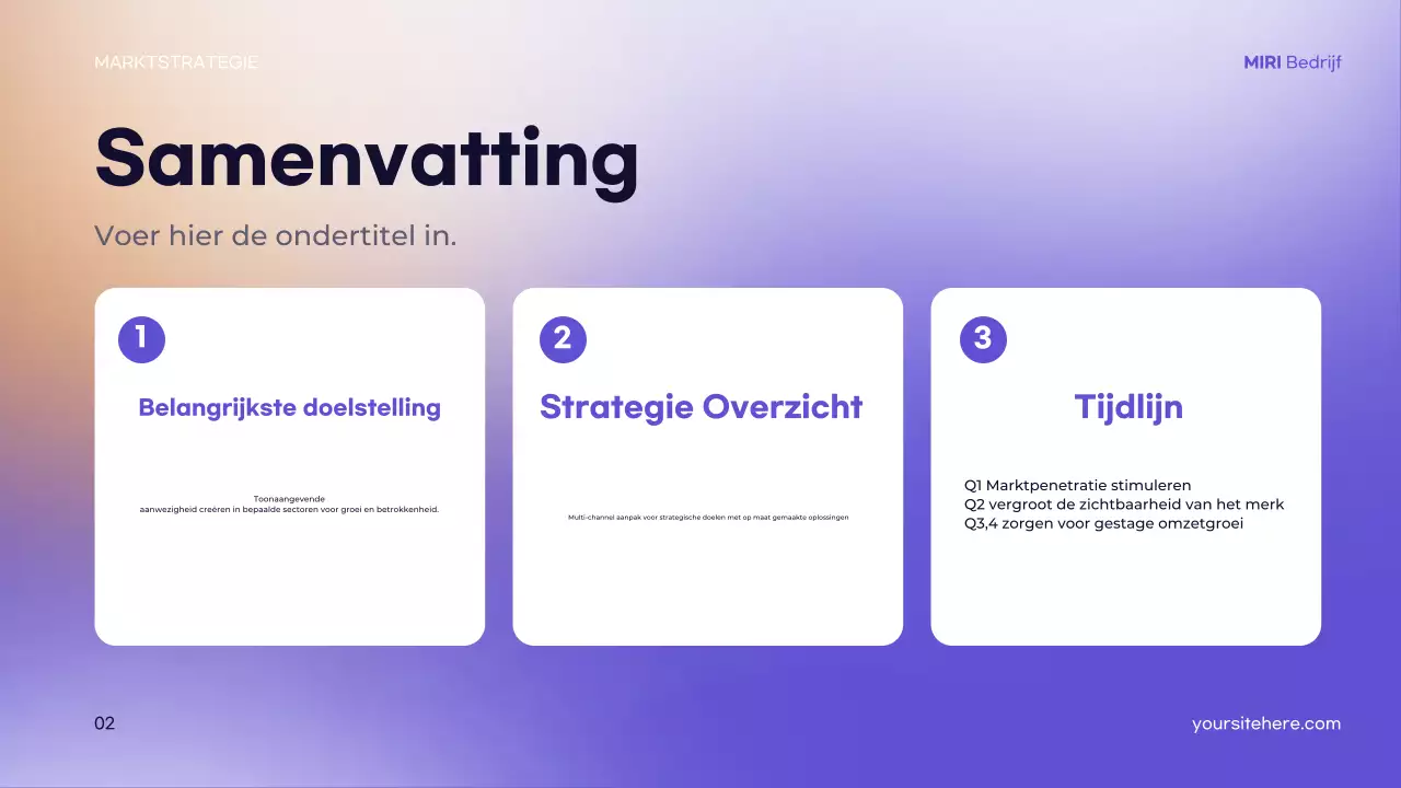 presentatie paarse moderne strategie