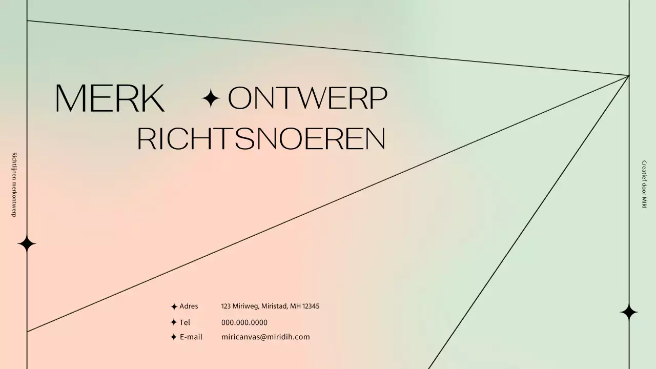 Eenvoudige merkontwerprichtlijnen met een zwart lijnmotief op een pastelkleurige achtergrond