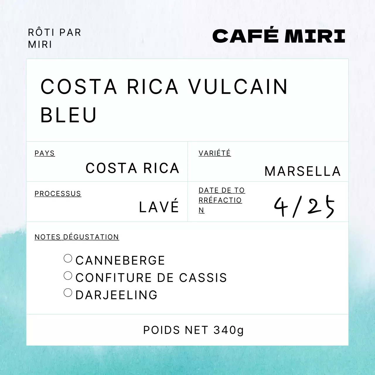 Étiquettes pour grains de café