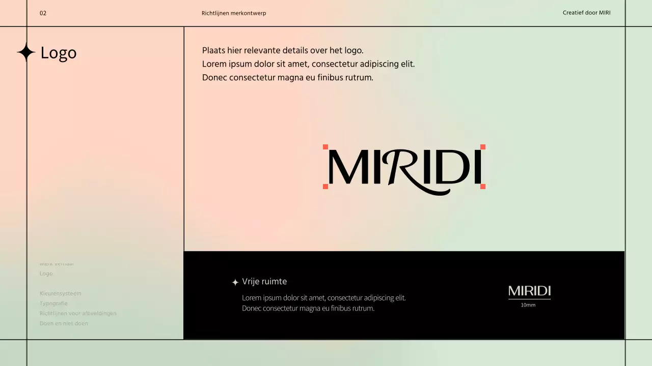 Eenvoudige merkontwerprichtlijnen met een zwart lijnmotief op een pastelkleurige achtergrond