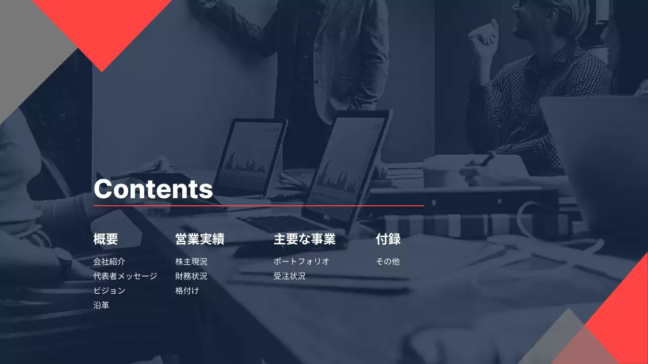 青 モダン ビジネス プレゼンテーション