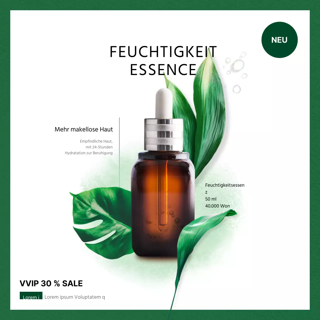 Den ganzen Tag lang befeuchtete Haut