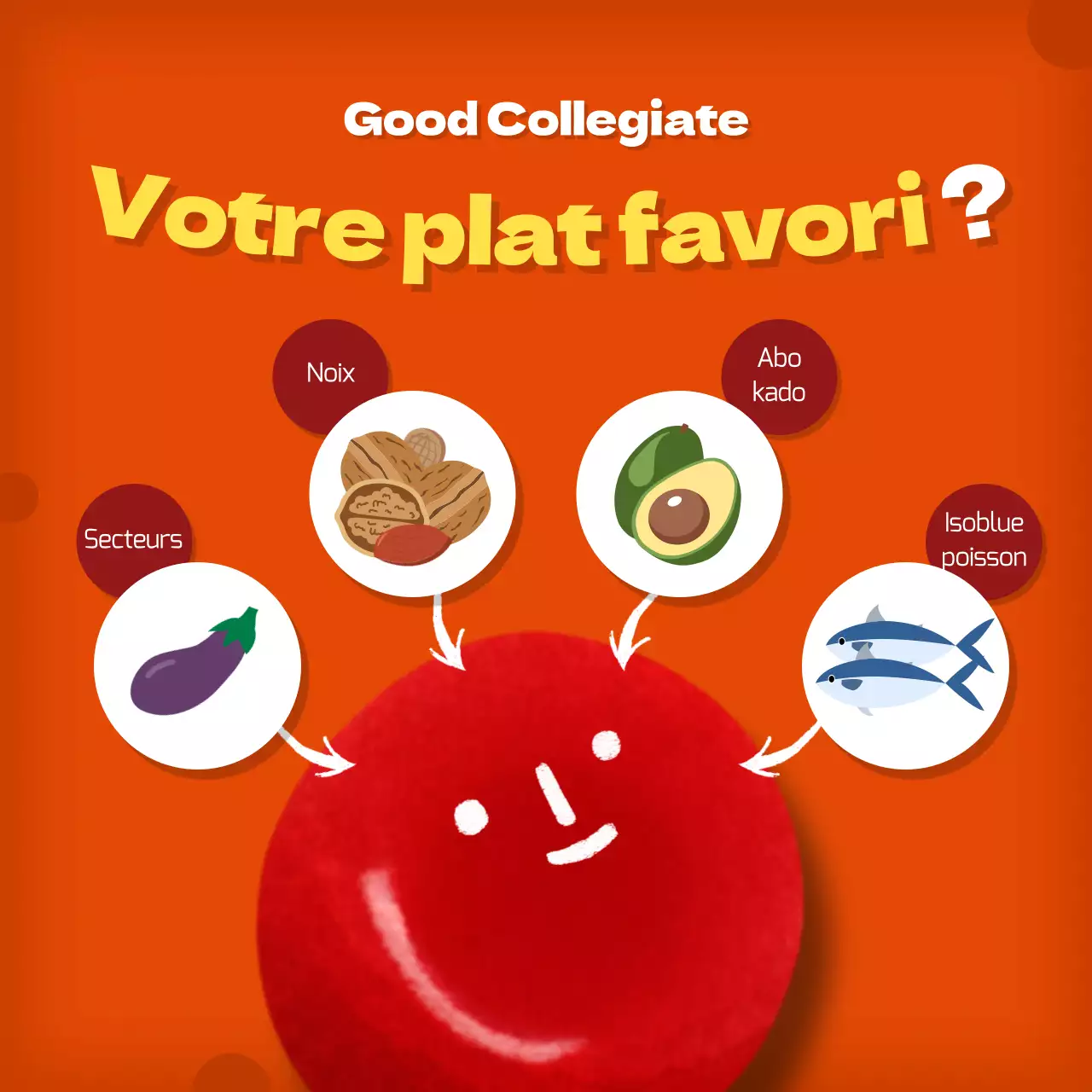 Expliquez vos informations sur le cholestérol en orange et rouge.