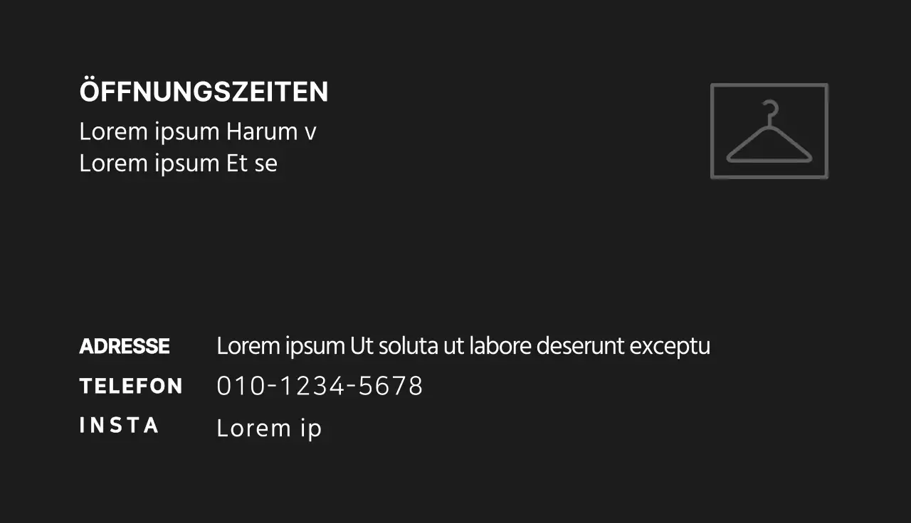 Visitenkarten für Bekleidungsgeschäfte