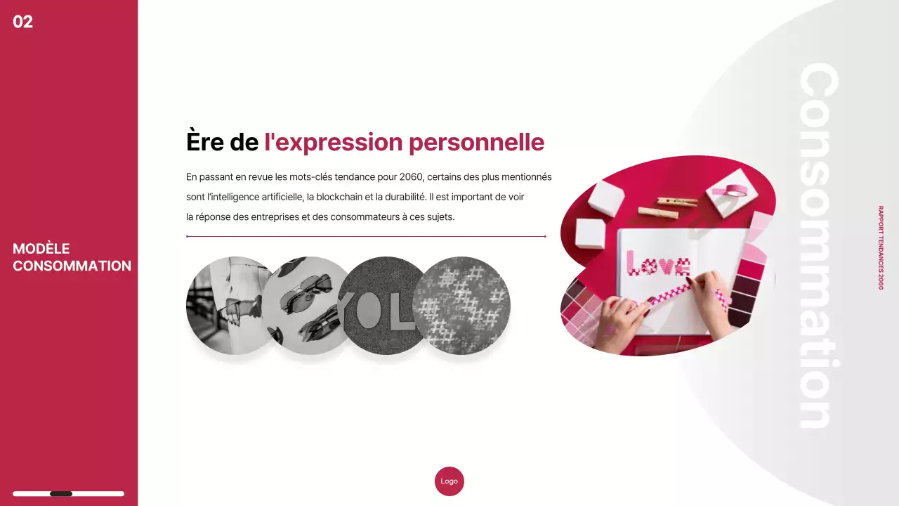Thème du rapport sur les tendances du marketing avec puce de couleur rose