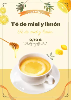 Promocione la carta de tés de frutas de su cafetería