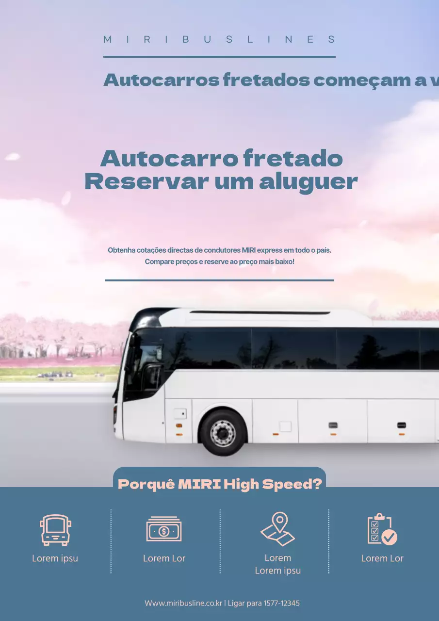 Reservar um autocarro fretado em tons pastel