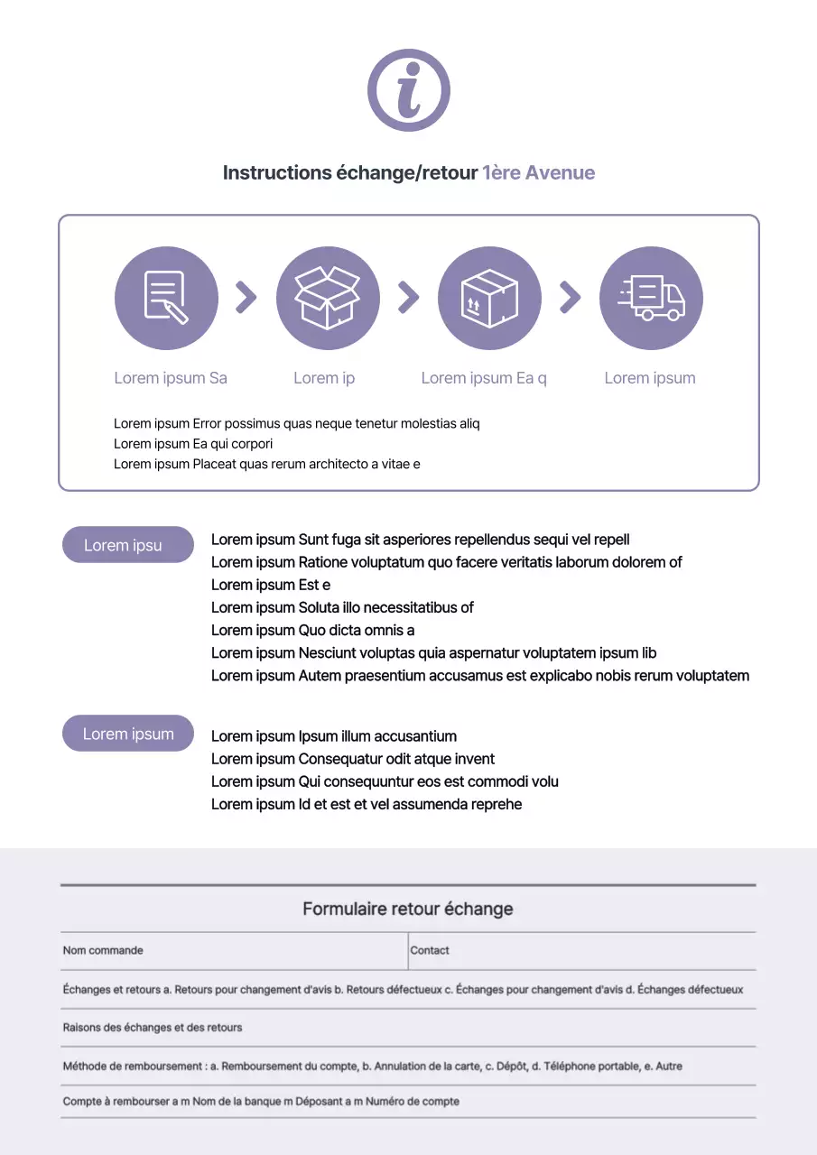 Formulaire de demande de remboursement pour les centres commerciaux Purple