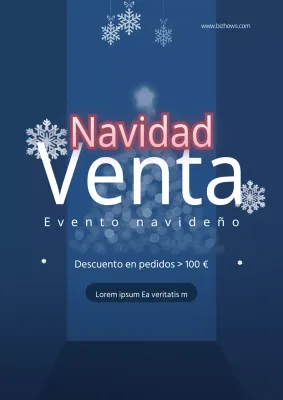 Un folleto promocionando una venta navideña indigo chic