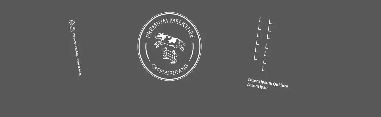 Vintage melk ranch melkthee logo met lichtblauwe achtergrond