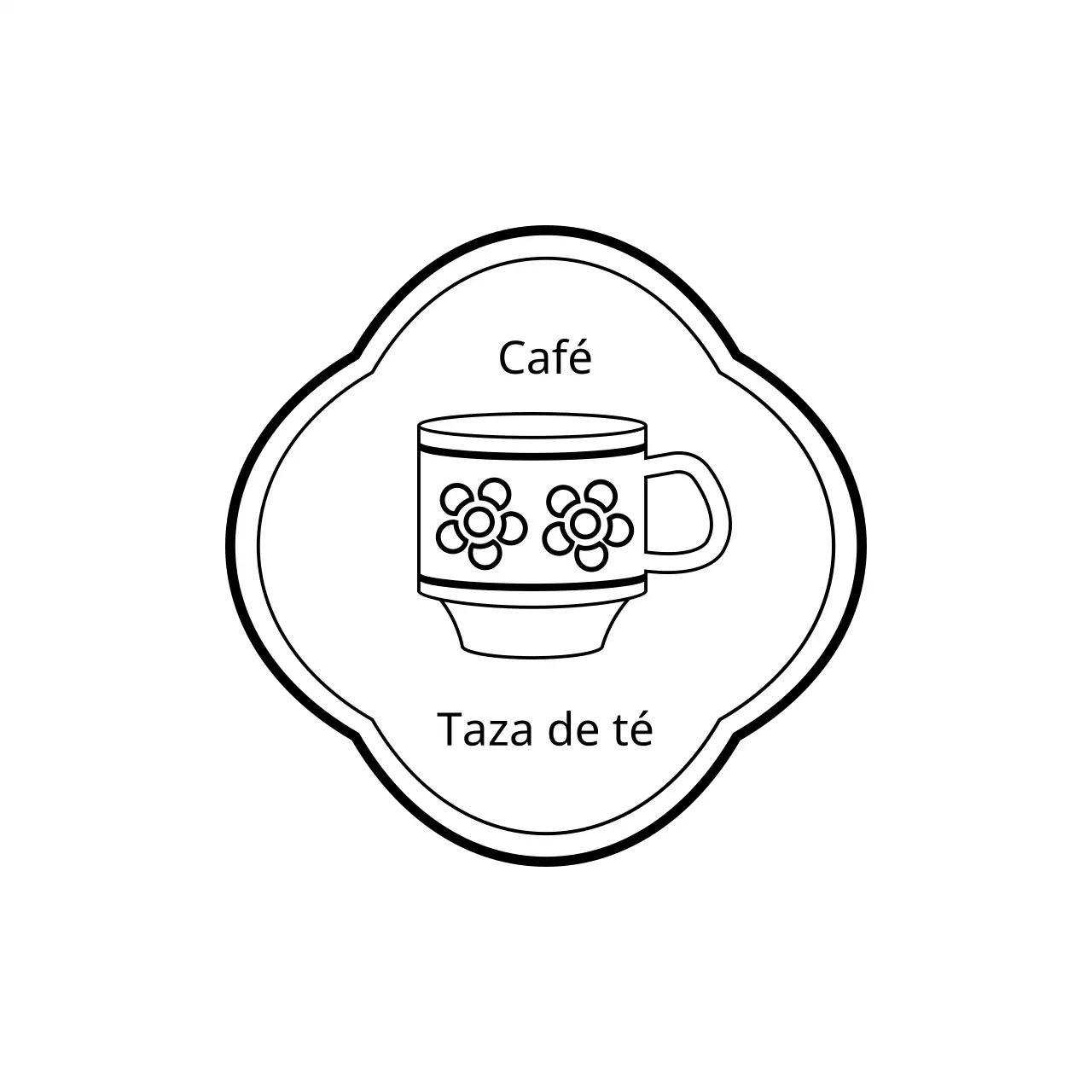Vintage taza de café ilustración logotipo cafetería copa de helado