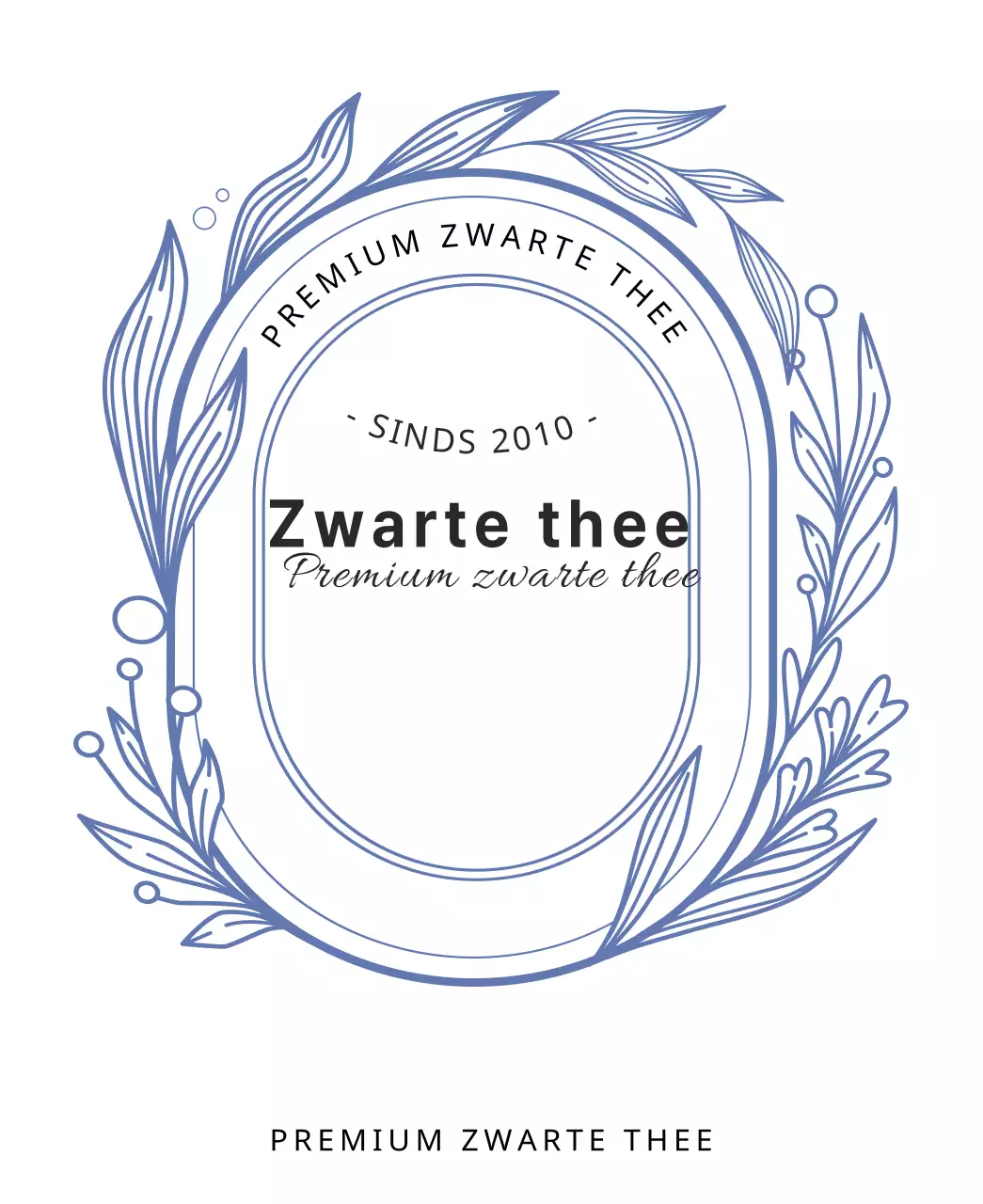 Lijnillustratie Zwarte Thee Pakket