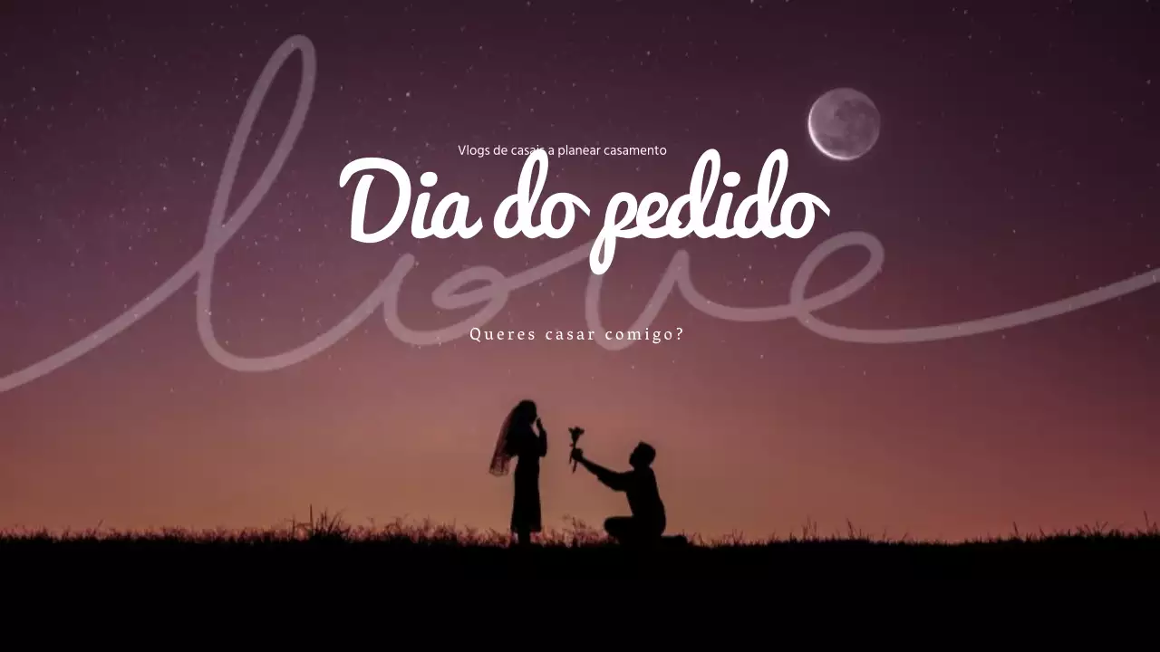 Gradiente roxo Silhueta emocional ao luar Proposta de casamento vlog Miniatura do YouTube