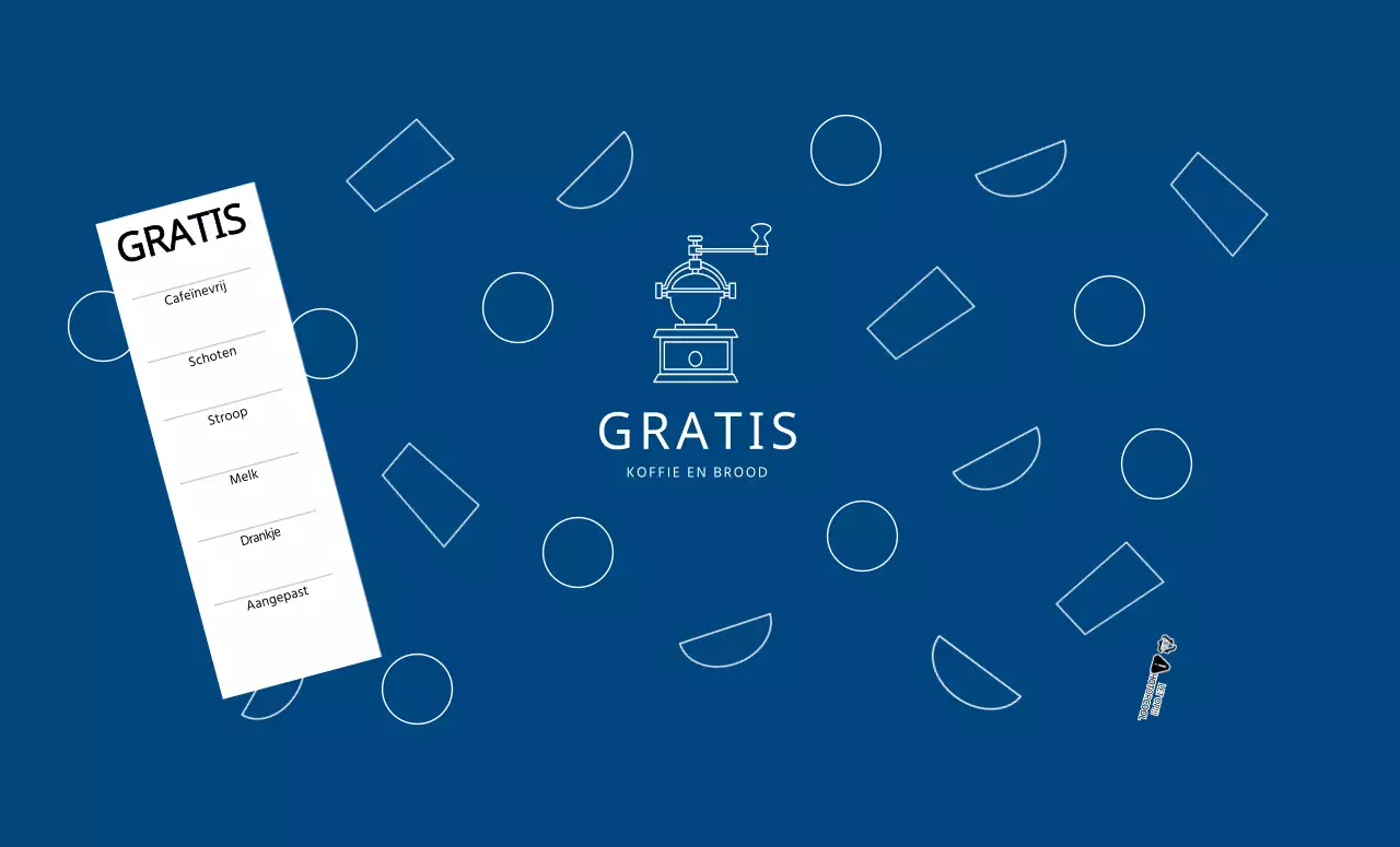 Moderne café papieren bekers met een blauw geometrisch patroon