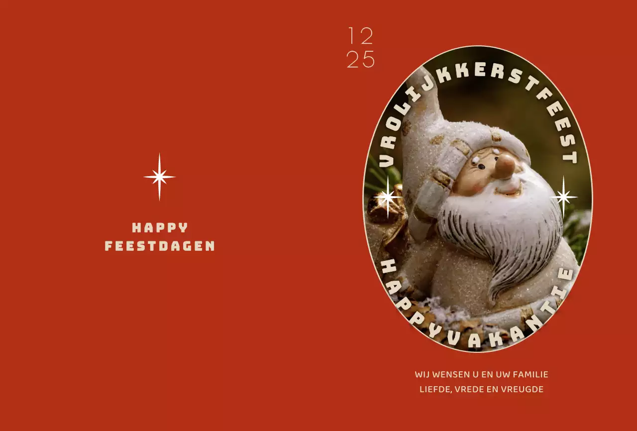 Rode kerstfoto kerstkaart
