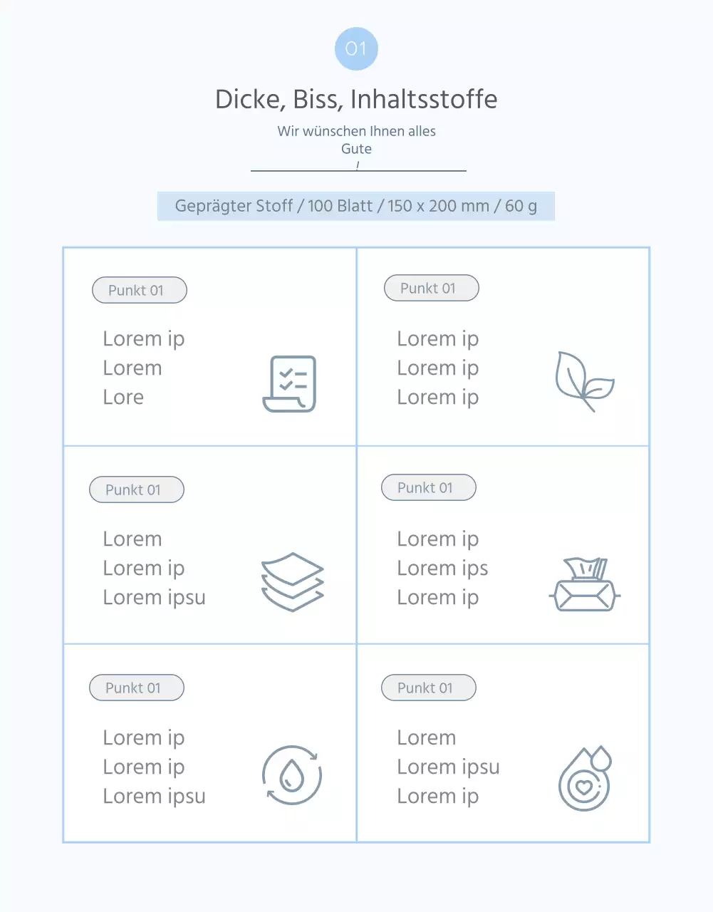 Über die himmelblauen, erfrischenden Tücher