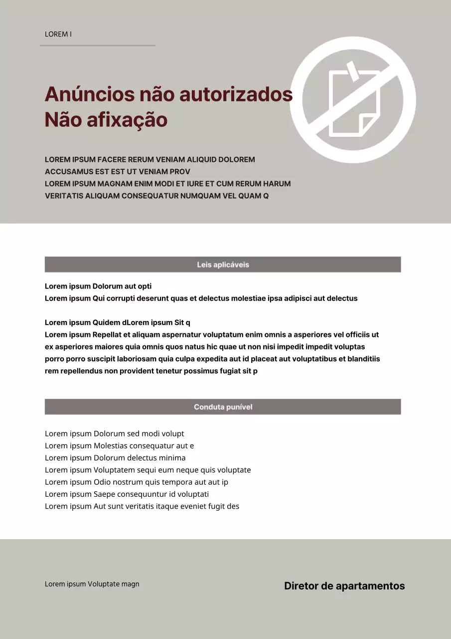 Não há publicidade nos apartamentos castanhos e cinzentos