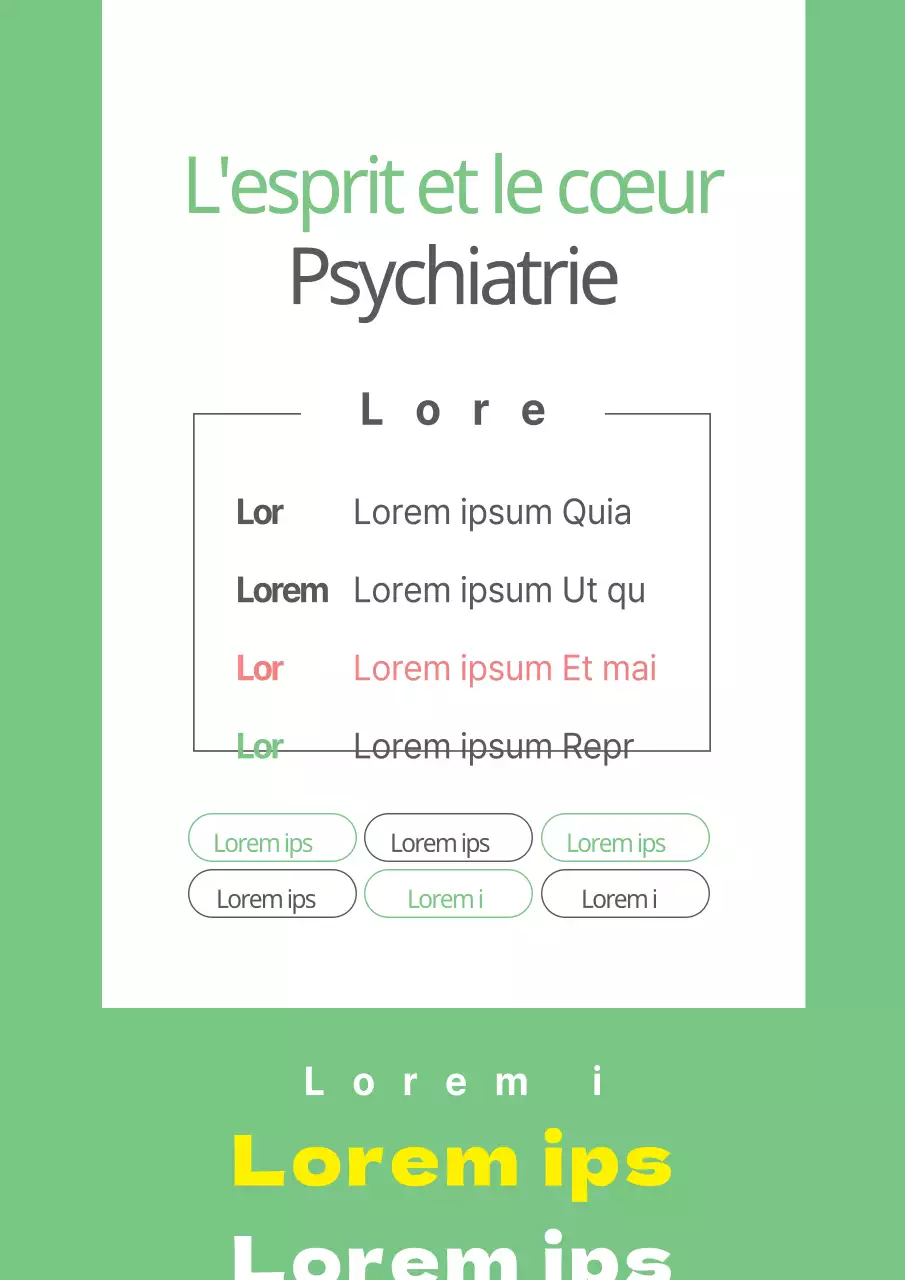 Flyer simple, vert, sur les heures d'ouverture du service de psychiatrie
