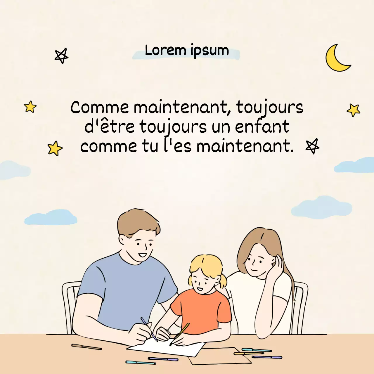 Libellé de la journée de l'enfance sur fond beige