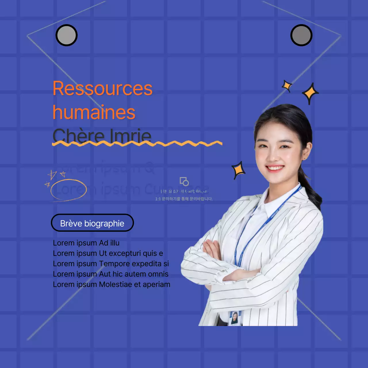 Cartes de visite sur fond bleuNews