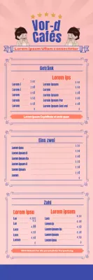 Retro illustrierte Café-Banner mit rosa Vintage-Hintergrund