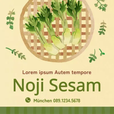 Olivgrünes und beiges Aquarell-Illustrationskonzept für ein Schalverkaufsthema