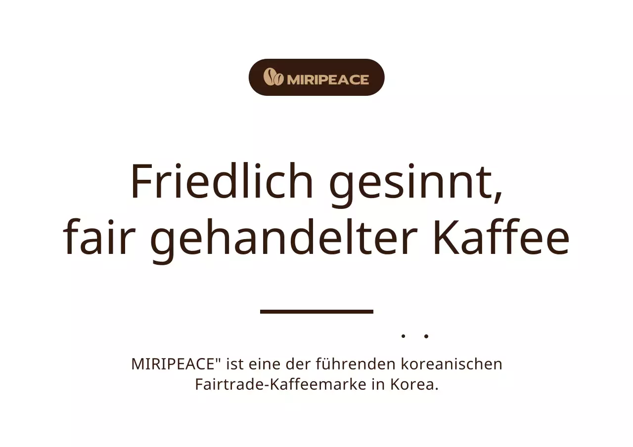 Brauner, einfacher Text mit Informationen zu Fairtrade-Kaffee im Regal