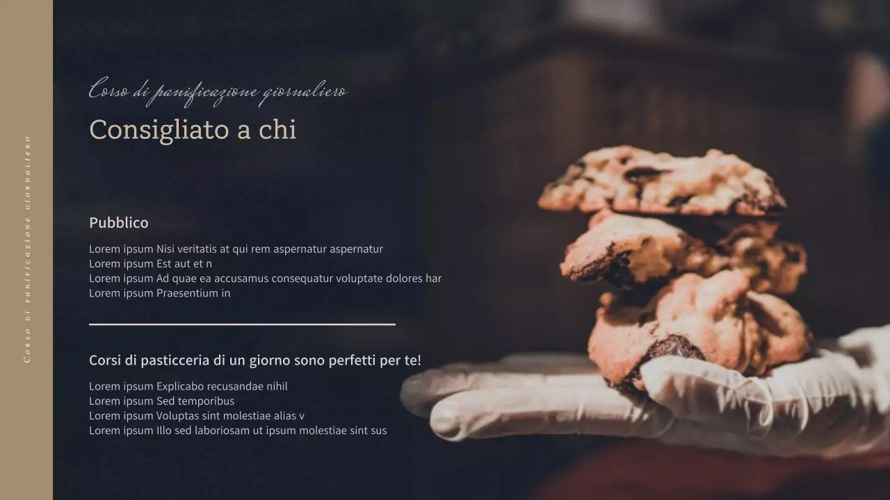 Proposta per un corso di pasticceria di un giorno in beige