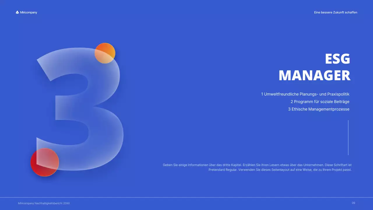 ESG-Unternehmensbericht mit rotem, buntem Konzept