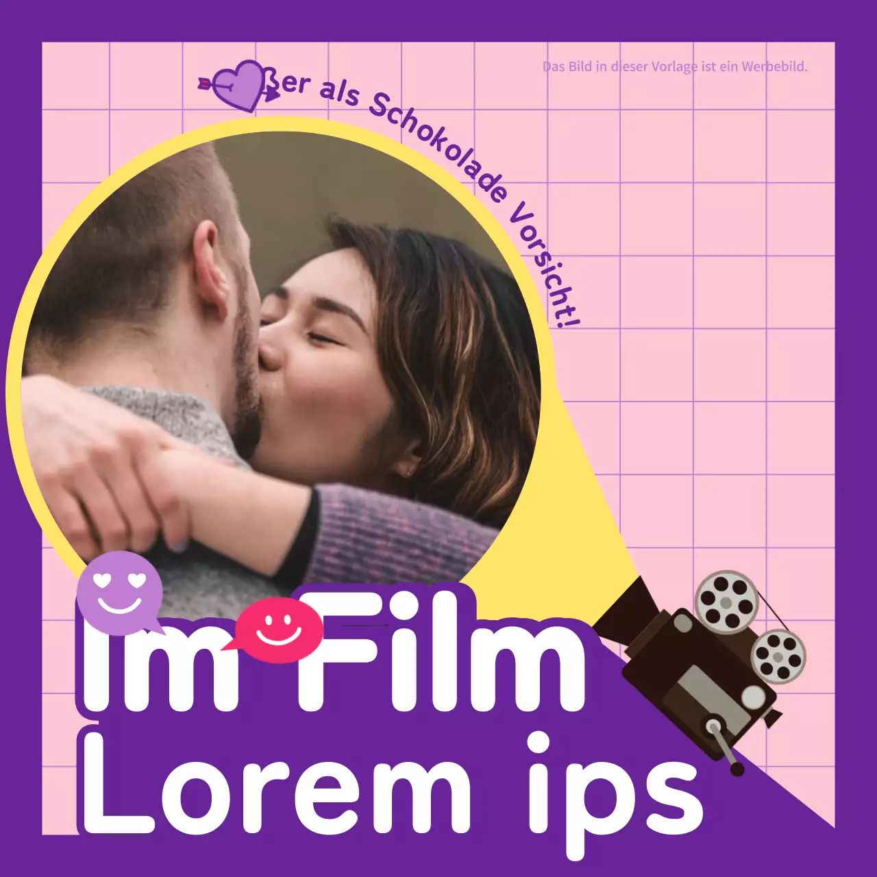 Nach dem Konzept eines lila Liebesfilms