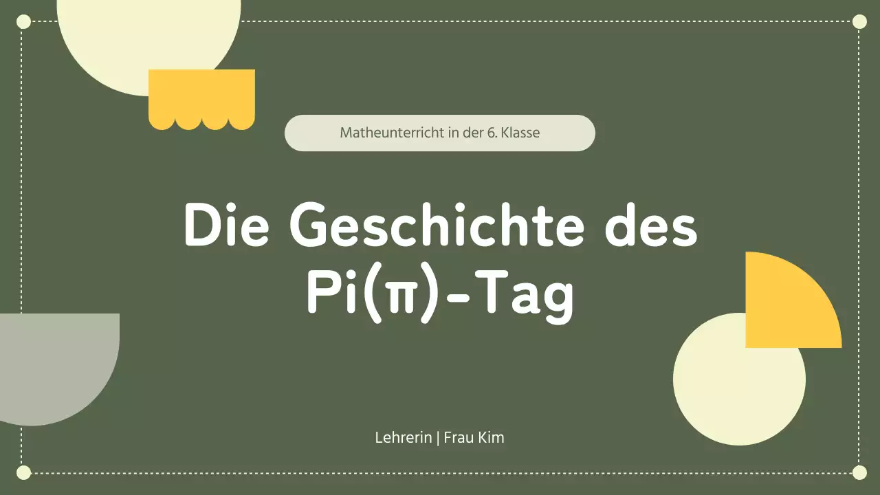 Grün Einfache Geometriekonzepte Kreisumfang und Torten-Tag